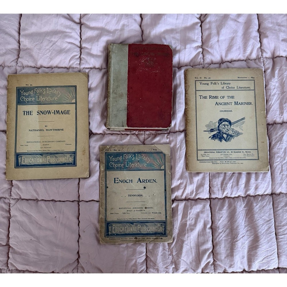 Hawthorne's Snow Image 1893 Salem Edit. Antique Harcover + 3 Young Folk Library